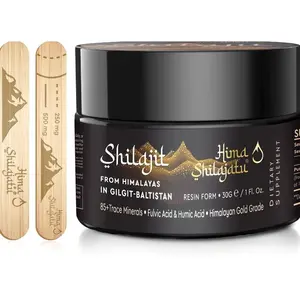 Hima Shilajatu Shilajit Purest Himalayan Organic Shilajit Resin - Gold Grade 100% Purity Shilajit with Fulvic Acid & 85+ Trace Minerals Complex for Energy & Immune Support, 30 Grams (2 Months Supply)