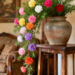 100 Pcs Non-GMO Moss Rose Seeds - Double-Flowered Portulaca Grandiflora Mixed Colors, Drought Resistant Bedding Plant Seeds for Outdoor Garden All Seasons.