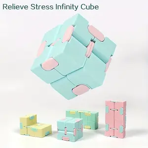 Multicolor Infinity Cube Toy - 1pc Macaron Color Series ABS Resin Magic Cube for Anxiety Reduction - Assorted Colors