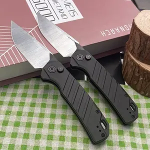 H7305 Black Folding Knife with Non-Slip Handle, Essential for Outdoor Hiking, Camping & BBQ, Lightweight Portable EDC Utility Tool.