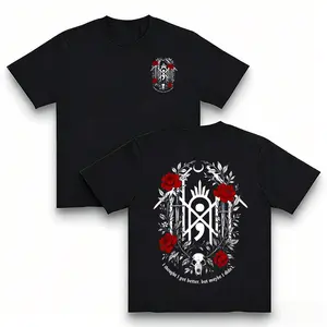 Sleep Token Crimson Mourning Casual Streetwear Hoodie - Floral Sigil, Skull, "I Thought I Got Better" Quote, 2025 Tour Concept Black Longsleeve Pullover Tops for Fans (Sports & Outdoor Clothes)