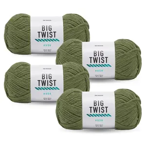 Big Twist Hush 4 Pack Bulky Polyester Yarn, Polyester Material, Crochet