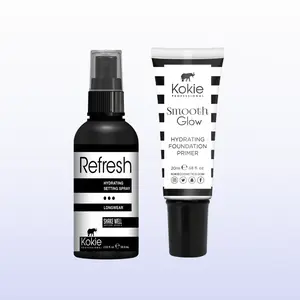 Kokie Professional Refresh Hydrating Setting Spray & Smooth Glow Hydrating Foundation Primer Bundle