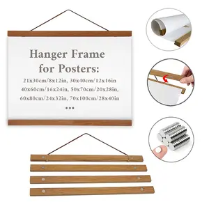 FRAMVIO Magnetic Wood Poster Hanger Frame - DIY Teak & Pine, Versatile Sizes for 12x16" to 24x36" Art, Photos & Scrolls - Minimalist Wall Decor for Living Room, Bedroom, Dining Area, Room Decor