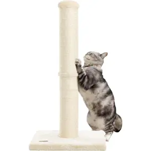 34inch Cat Scratching Post with Natural Sisal Rope 4.3Inch Large Diameter Scratcher Post Tree for Indoor Cats Beige