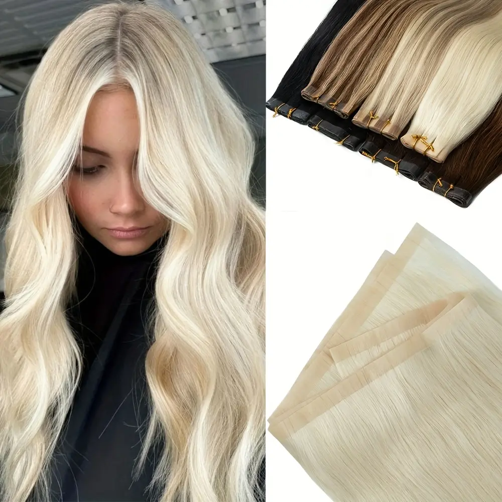 New 2025 Arrivals 12-20Inches Seamless PU Tape Weft Human Hair Extensions Long PU Skin Weft Tape in Hair Extensions No Glue Human Hair For Fine Hair Long Weft
