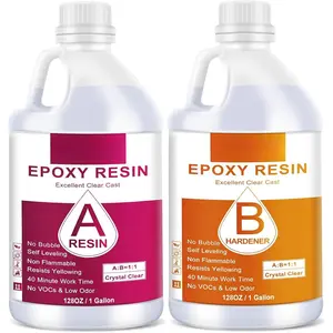 Epoxy , 2Gallon Epoxy   Clear, Not-Yellowing No-Bubble,Self Leveling Easy Pour/Mix 1:1 Casting Kit & Coating for DIY  Making, Art Resina Clear Crafts,Molds,River Tables
