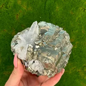 Peruvian Cluster Pyrite w/ Quartz  from Huanzala Mine, Peru