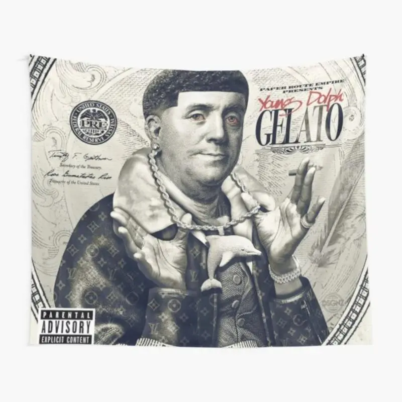 Tapestry  Young Dolph Tapestry for Bedroom, College Dorm and Home Decor 60"x40", Funny Meme Wall Tapestries for Boy Girl Birthday Gifts