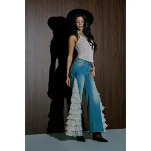 RUFFLE CITY STRAIGHT LEG DENIM