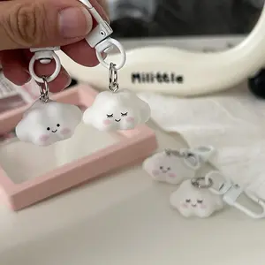 Cute Cloud Keychains Set, Resin Alloy Material, Cartoon Theme Couple and Best Friend Bag Accessories, 1/4/8 Pieces, Perfect Gift, Keychain Kawaii