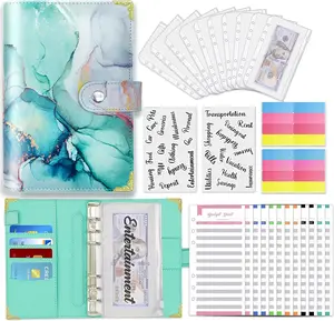 Budget Binder with Zipper Envelopes, A6 Money Saving Binder with Cash Envelopes for Budgeting, Money Bill Organizer for Cash