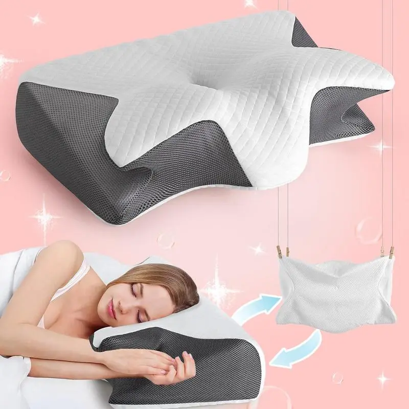 Contoured Infinity Memory Foam Cervical Pillow - Soft, Plush, Adjustable Design for All-Night Support, Ideal for Back Sleepers, Father's Day Gift Option homedecor