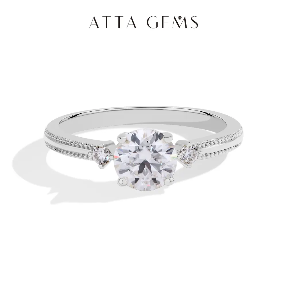 Women's 1.0ct D VVS1 Round Cut Synthetic Moissanite Solitaire Engagement Ring - Promise Ring, Fine Artificial Gemstone Jewelry for Anniversary, Daily Wear R229 summerwins