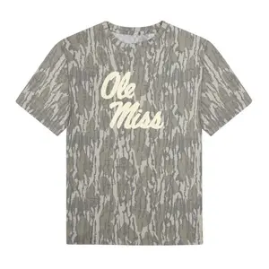 Mossy Oak Women's Camo Print Polyester T-Shirt, Casual Short Sleeve Round Neck Top with Durable, Fade-Resistant Sublimated Graphics