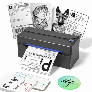 NADAIIN Wireless 4X6 Thermal Label Printer, Compact Desktop for Shipping & Mailing, Effortless Use with Iphone Android Windows, Gift for Small Business Home Office