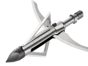 6 PCS Broadhead 125Grains 4-Blade Hunting Hybrid Mechanical Broadhead with Chisel Tip 1.77" Cutting Dia for Crossbow Compound Bow Archery Hunting