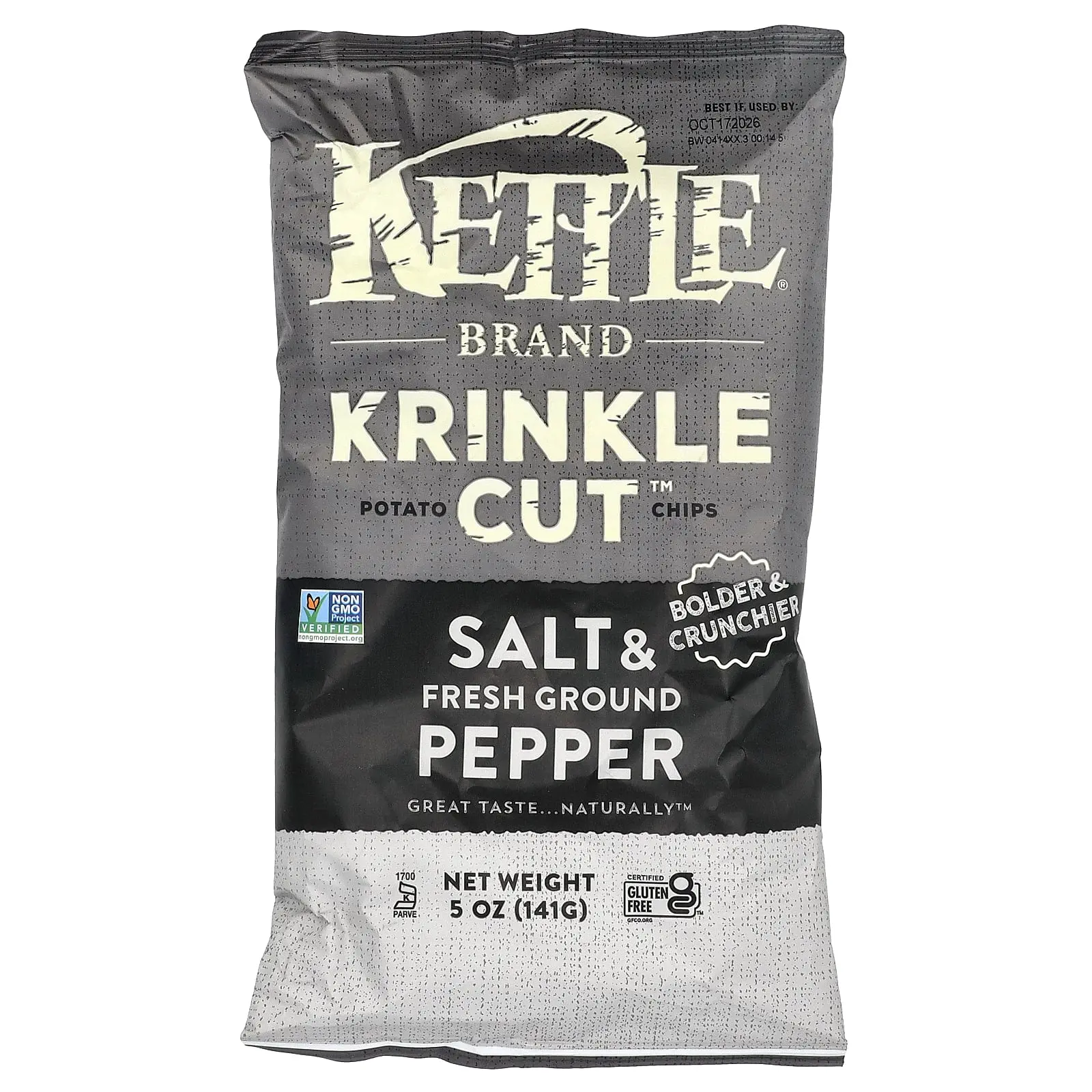 Kettle Foods Krinkle Cut™ Potato Chips, Salt & Fresh Ground Pepper, 5 oz (141 g)