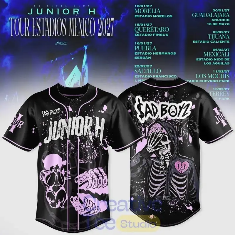Junior H “Sad Boyz” 2027 Tour Estadios Mexico Special Baseball Jersey