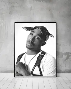 Tupac Shakur Poster, Rapper Poster, Black And White, 2Pac Print, 2Pac Poster, Tupac Print
