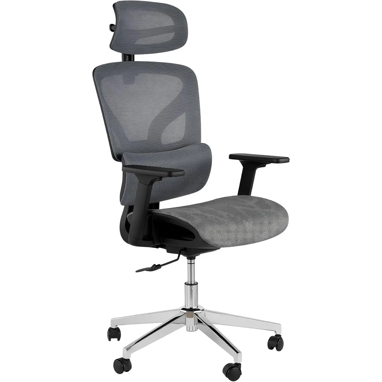 Garvee Oversized High-Back Ergonomic Office Task Chair, Desk Chair - 440LBS Heavy-Duty Capacity, Adjustable Lumbar Support, Adjustable Seat Depth, 3D Armrests, Breathable Mesh, 360° Swivel, Reclining, for Home Office (Gray/Black), 25.98" Wide Seat, 46.06"