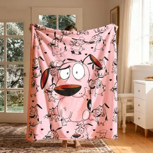 Puppy Hero Cartoon Flannel Blanket, Large Size, Soft Lightweight Warm, Perfect for Bed Sofa Office Camping Travel Gift