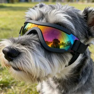 Small body dog windproof and sand resistant glasses, Marzis dog, Bixiong dog, mini VIP Teddy goggles, dust and eye protection, fashionable pet travel goggles, windproof and dustproof adjustable strap, handsome pet glasses Outside