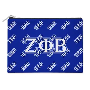 BBGreek - Zeta Phi Beta - Flat Makeup Pouch -  Official Vendor - Greek Letters