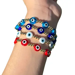 2 Pack Evil Eye Bracelet - Unique Design with Beads and Decorative Elements in Various Colors