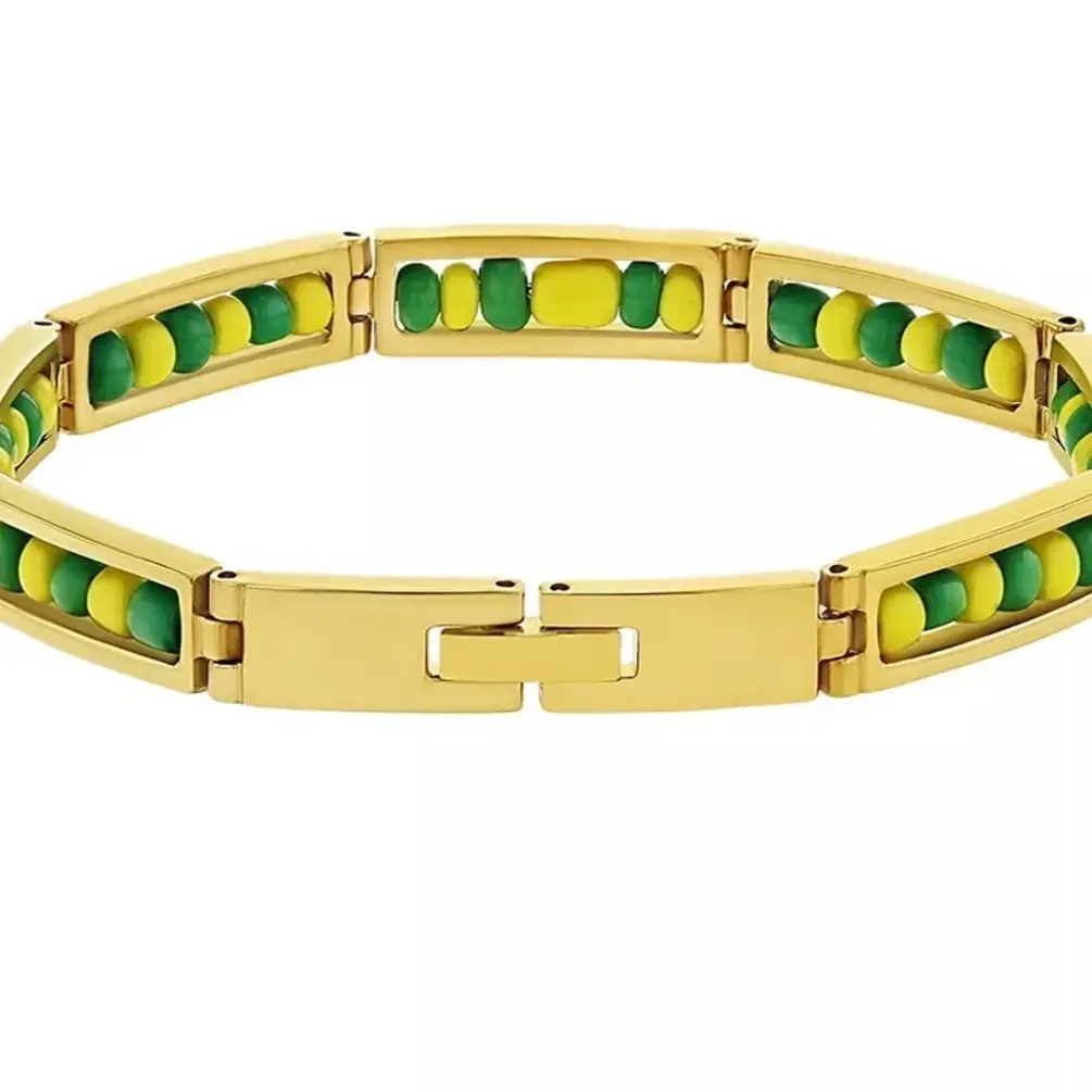 Stainless Open Orula Bracelet in Gold and Silver color open and close end