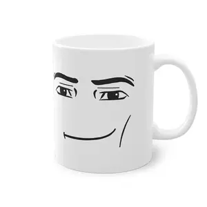 Roblox Man Face , Double Sided, White Ceramic Mug, Roblox funny, Coffee Mug, Gamer Cup, Meme Mug,