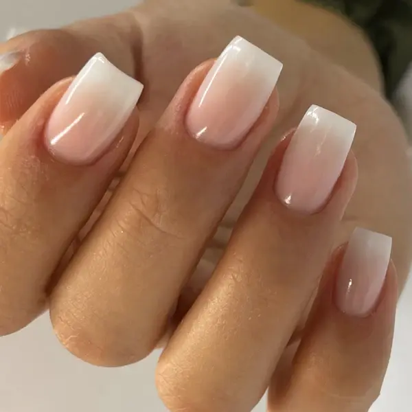CurvLife Soft Nude Pink Gradient Press-On Nails | 30Pcs | Short Square | Elegant Natural Ombre Finish | Summervibes | No UV Needed, Easy to Apply, Comfortable Fit, Long-Lasting | Perfect for Daily Wear, Office Looks, Romantic Dates & Minimalist Nail Art