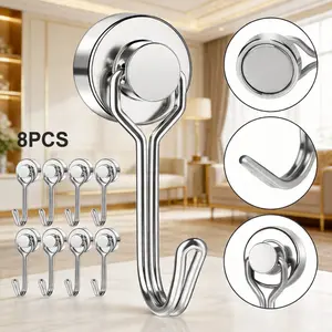 Heavy Duty Neodymium Swivel Swing Magnetic Hooks (4/8 Pack) for Hanging on Refrigerators & Magnetic Surfaces, Storage Organization Solution with Solid Wood Flip-Top Key-Locked Large Safe, Outdoor Resin Frosted Acrylic Wedding Card Rack purse rotating