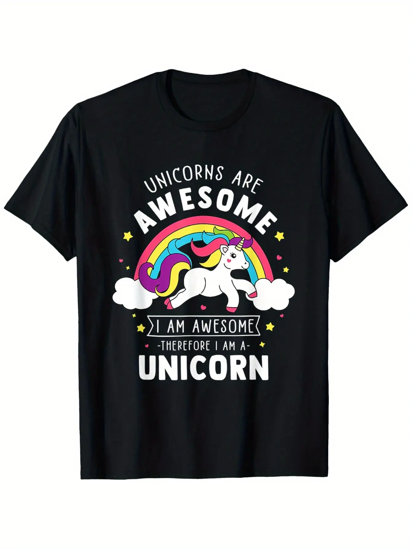 Retro Vintage Unicorn  Rainbow Graphic T-Shirt - 1 unisex soft cotton short sleeve t shirt, vintage graphic casual tee for men women teens, perfect birthday holiday gift for camping travel gym daily street casual wear