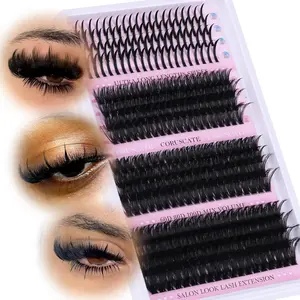 CORUSCATE Lash Clusters with Spikes 60D80D100D Eyelash Clusters Volume Cluster Eyelash Extensions Mega Style Lash Extension DIY Individual Lashes Strip Mink Spiky Thick Cluster Lashes
