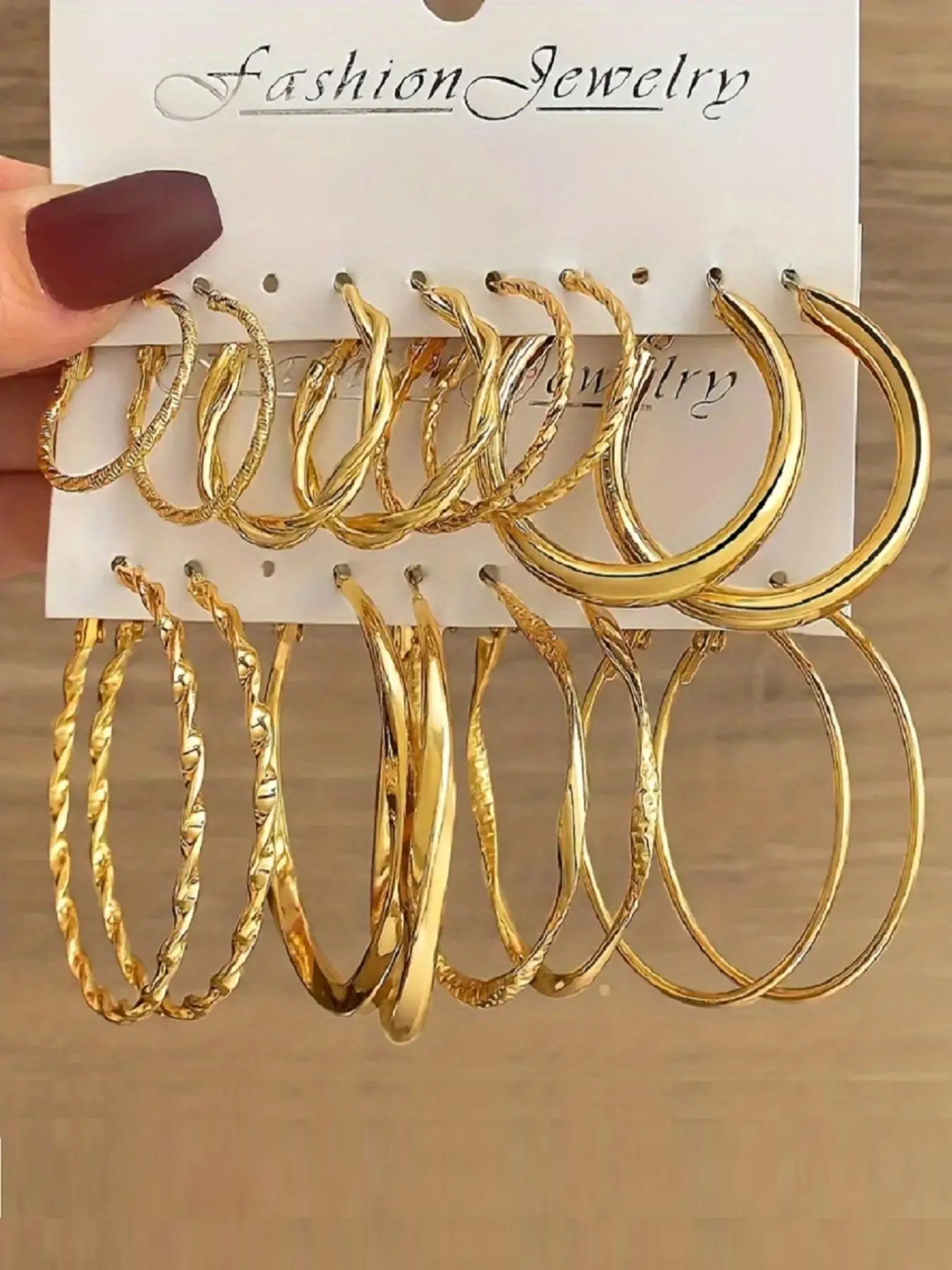 8 Pairs Women's Elegant Geometric Design Hoop Earrings, Simple Twist Design Hoop Earrings, Fashionable Jewelry for Women & Girls for Daily & Party Dec