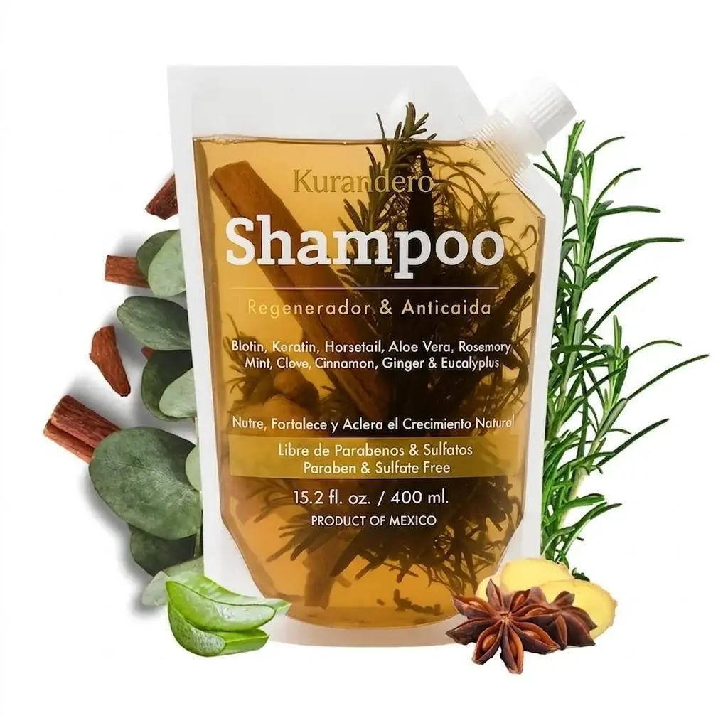 [Buy 1 Get 1 Free] Herbalista Viral Herbal Shampoo 400ml (15.2 fl oz) - With Real Pieces of Rosemary, Cinnamon, Anise, Clove, Aloe, Ginger, & Eucalyptus - Fortalece, Regenera, Acelera Crecimiento – 100% Natural & Handcrafted