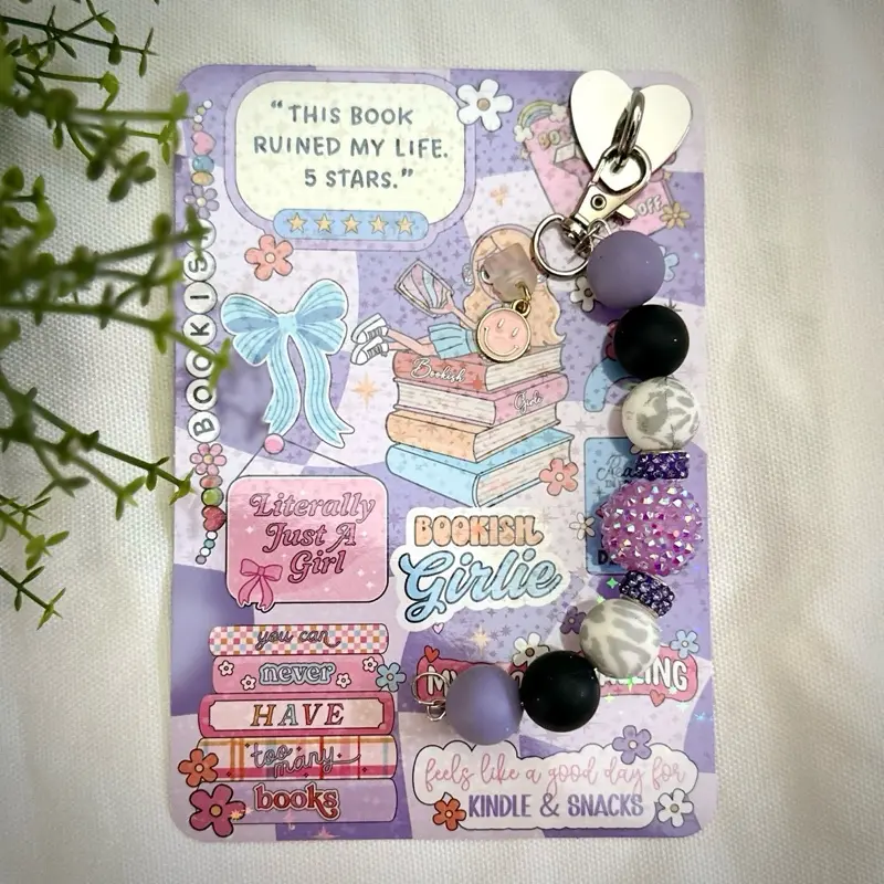 Book Grip Holder Beadable Charm Grip Book Accessories Kindle Inserts for Bookish Girlies