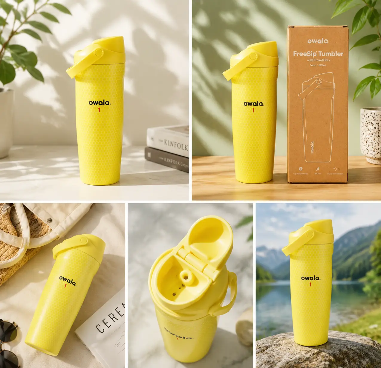 Owala Yellow FreeSip Tumbler 20oz Insulated Bottle New in Box