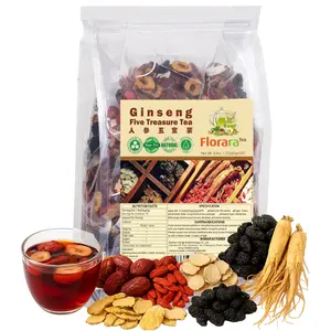 Kidney Tea Formula Ginseng Five Treasure Tea Combination Scented Tea, 6 Precious Ingredients Formula Natural Herbal Beverage for Men and Women