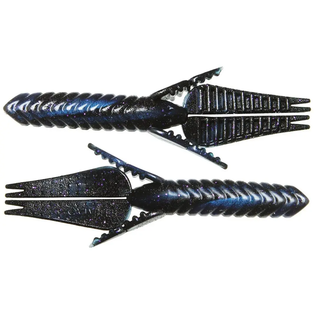 Creature Bait Soft Plastic Bass Fishing Lures, 4.5 inch Bulky Flipping Bait with Ridged Tail for Heavy Cover, Jig Trailer, 7-Pack