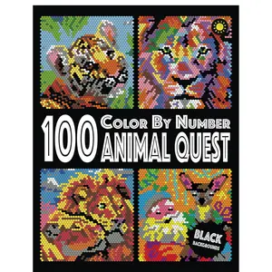 100 Animal Quest Color By Number – Seek and Find Hidden Pictures Activity Books Relax & Reveal Hidden Art!