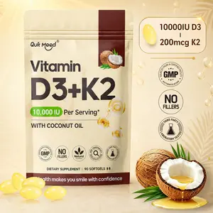 Quitmood Vitamin D3 K2 10000 IU | High Potency 200mcg K2 | Better Absorption for Bone & Immune Support | 90 Softgels