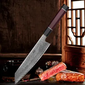 FINDKING 9 Inch Kiritsuke Knife, Versatile Japanese Chef Knife, Razor Sharp AUS-10 Damascus Steel Edge, Professional Kitchen Essential for Precision Cutting (Samurai Series)