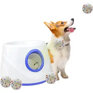 Dog Ball Thrower Launcher, Automatic Ball Launcher for Dogs, 3 Adjtable Distance Settings, Indoor Outdoor Interactive Dog Toys, with 3 2.3-inch Balls, Small/Medium Sized Dog Thrower