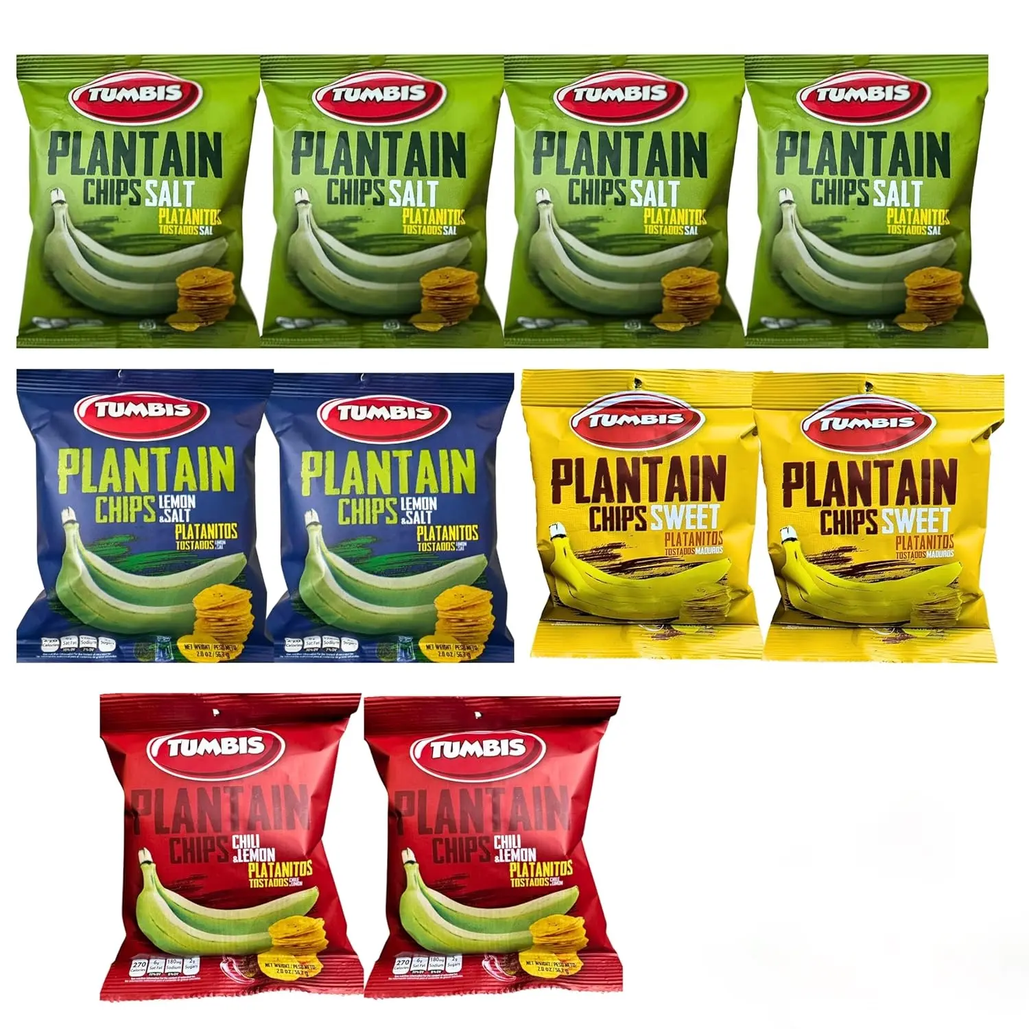 Tumbis Plantain Chips, Assorted Flavors