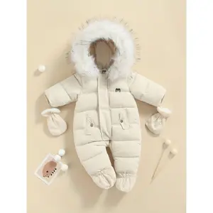 NewBaby Winter Snowsuit Infant Coat Romper Warm Outwear Hooded Puffer Jacket Footie Jumpsuit, for Outdoor