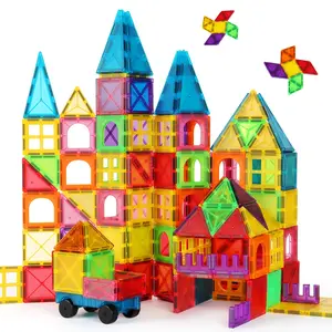40/65/100pcs Children Magnetic Building Blocks Set, Creative Magnetic Blocks, Magnetic Building Tiles, STEM Educational Toy, Stacking and Puzzle Set, Ideal Birthday Gift for Kids