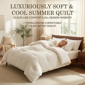 Ultra-Light Cooling Comforter | Zero-Pressure Summer Quilt, Buttery Soft & Breathable