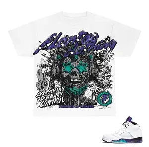 Grape 5s T-Shirt My Control Graphic, Shirt To Match sneaker Streetwear Graphic Shirt Men Women